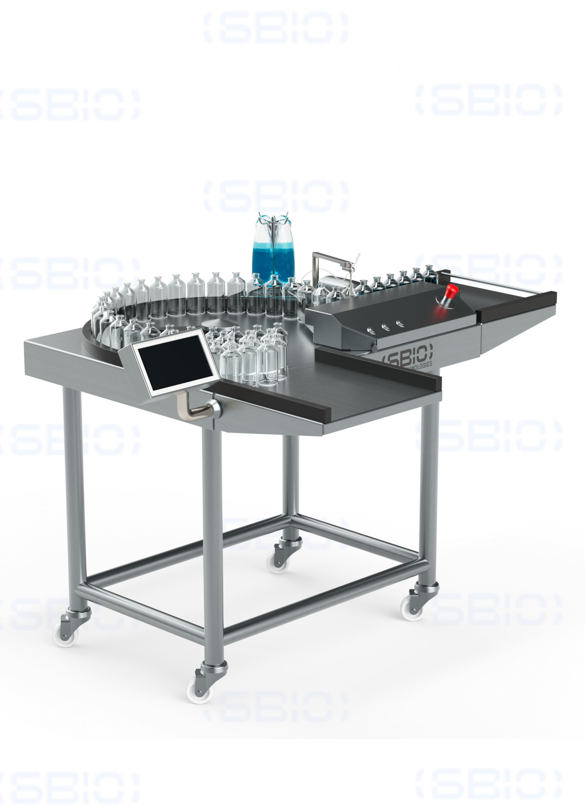 Máquina Semiautomática de llenado de Botellas y Viales