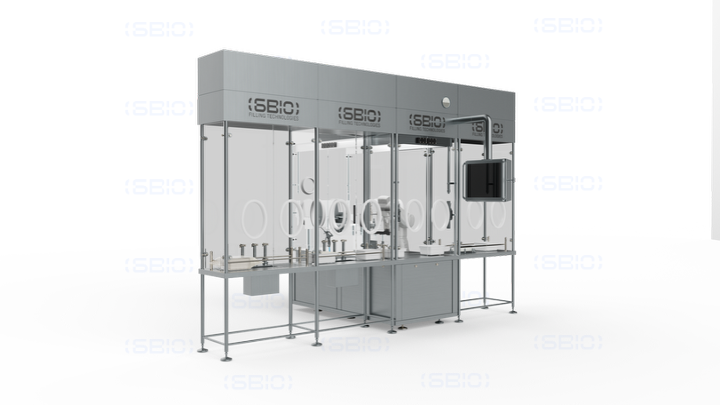 Línea completa semiautomática De-Bagging, De-Lidding, llenado NEST y De-Nester COMPUESTA POR LOS MÓDULOS: 6M-DB + 6M-DL + 6A-FILL-NEST + 6M-DN